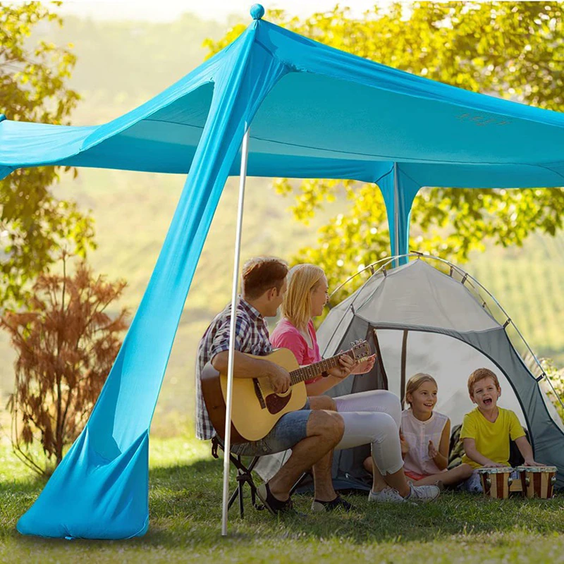 Cheap Goat Tents Family Beach Tent Sunshade Outdoor Windproof UV Protection Sun Shelter Camping Hiking Fishing Picnic Tent Sun proof Lycra Fabric   